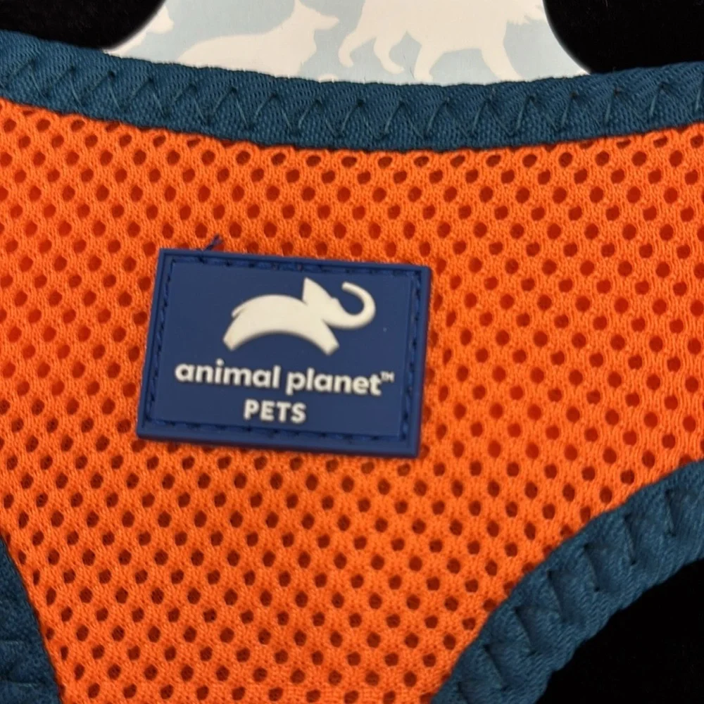 NWT Animal Planet Pets Large Mesh Dog Harness Orange Blue 14” Neck 19-29” Chest